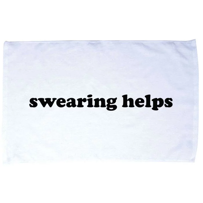 Swearing Helps Funny Curse Word Sarcastic Microfiber Hand Towel