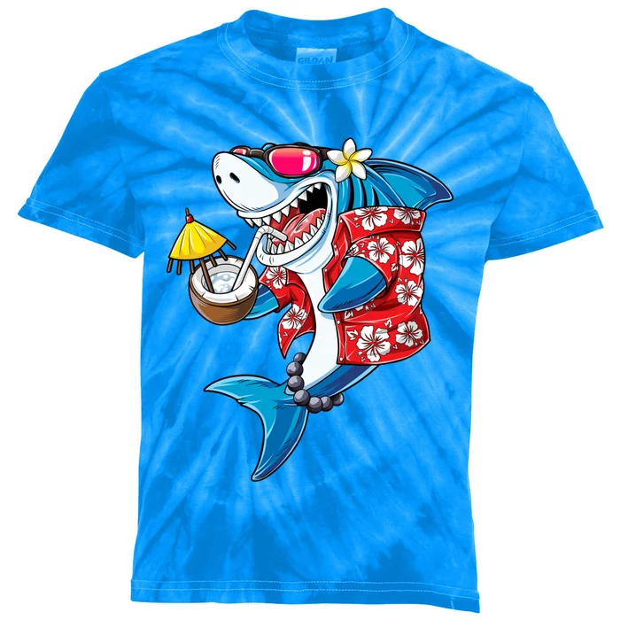 Shark Hawaiian Funny Aloha Hawaii Beach Jawsome Funny Gift Cool Gift Kids Tie-Dye T-Shirt