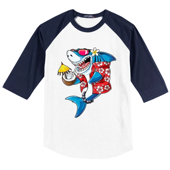 Shark Hawaiian Funny Aloha Hawaii Beach Jawsome Funny Gift Cool Gift Baseball Sleeve Shirt