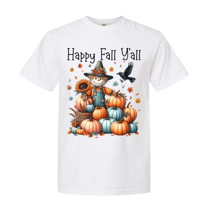 Scarecrow Happy Fall YAll Pumpkin Thanksgiving Halloween Gift Garment-Dyed Heavyweight T-Shirt