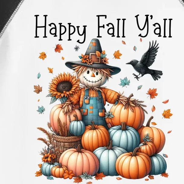 Scarecrow Happy Fall YAll Pumpkin Thanksgiving Halloween Gift Toddler Fine Jersey T-Shirt