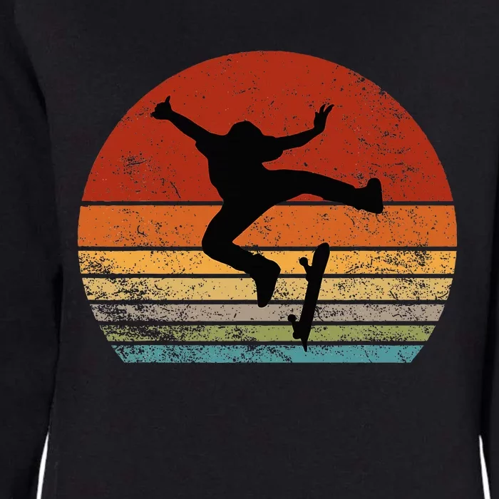 Skaters Having Fun Retro Sunset Skateboard Womens California Wash Sweatshirt