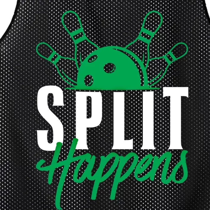 Split Happens Funny Bowling Team Bowler Pin Humor Gift Mesh Reversible Basketball Jersey Tank