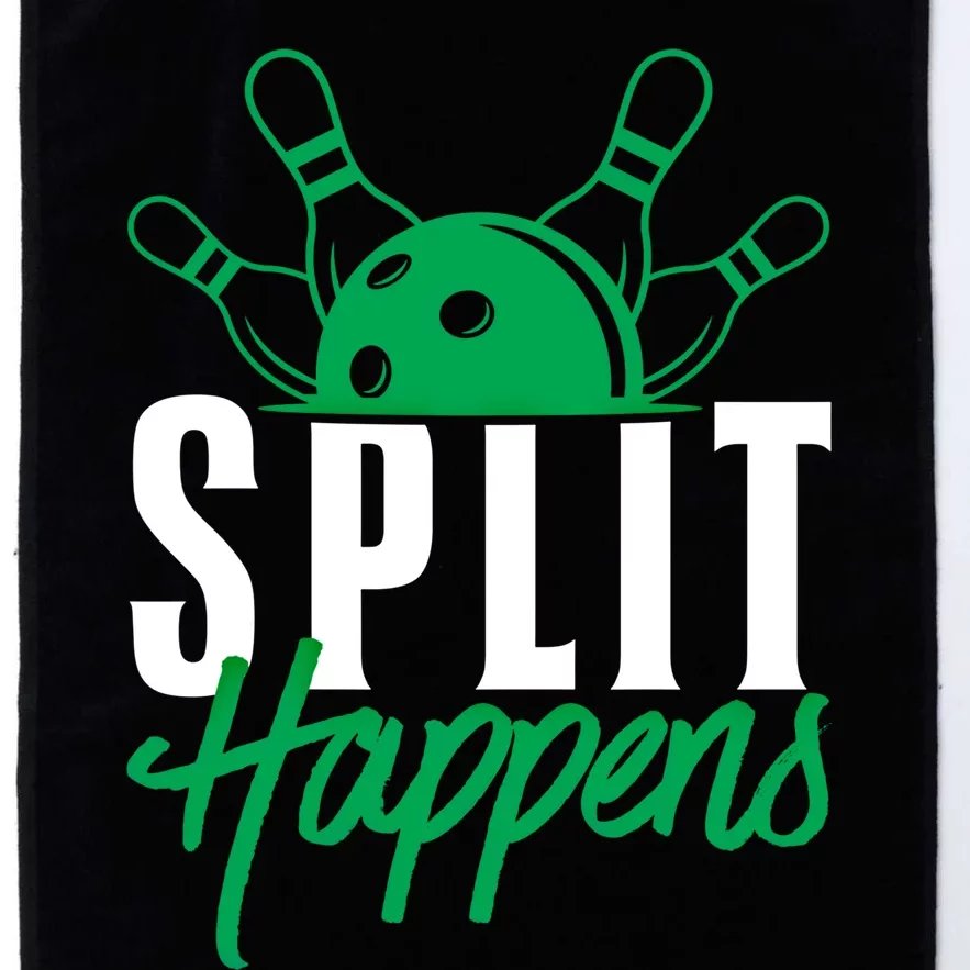 Split Happens Funny Bowling Team Bowler Pin Humor Gift Platinum Collection Golf Towel