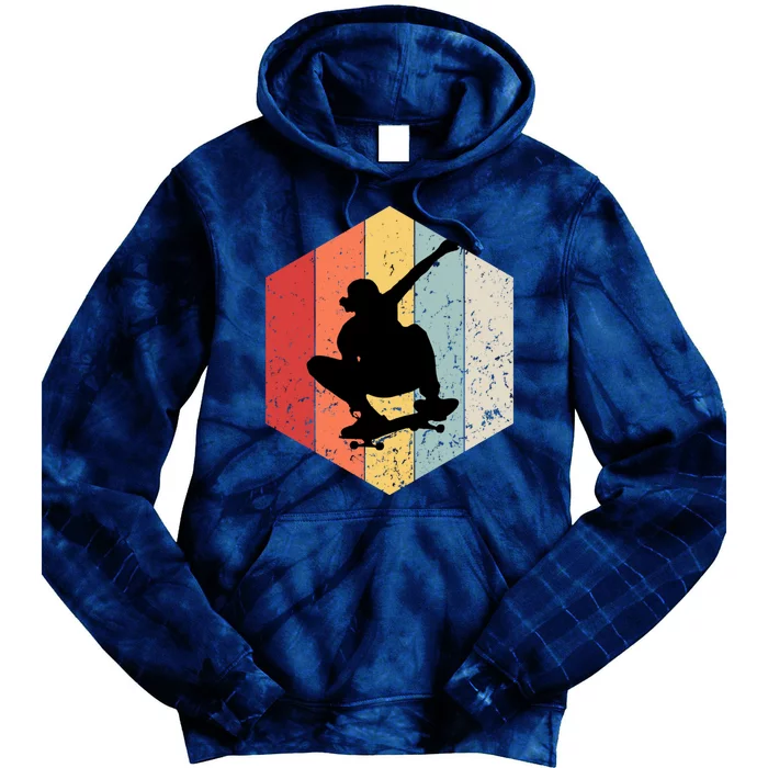 Skaters Having Fun Retro Sunset Skateboard Gift Teen Skaters Tie Dye Hoodie