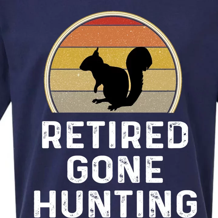 Squirrel Hunter Funny Gift Funny Retired Gone Hunting Gift Retro Funny Gift Sueded Cloud Jersey T-Shirt