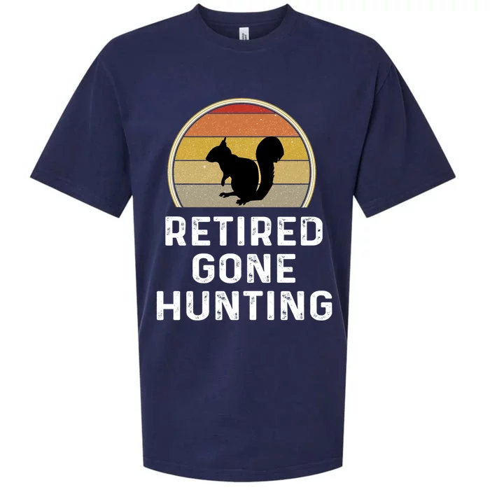 Squirrel Hunter Funny Gift Funny Retired Gone Hunting Gift Retro Funny Gift Sueded Cloud Jersey T-Shirt