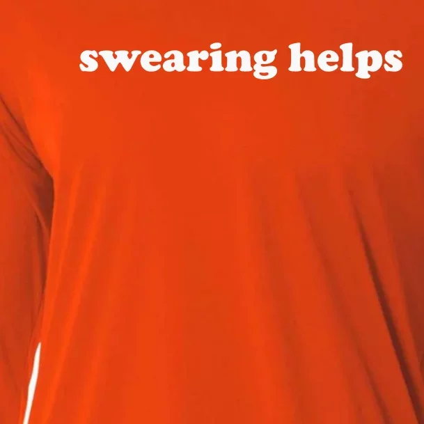 Swearing Helps Funny Curse Word Sarcastic Cooling Performance Long Sleeve Crew