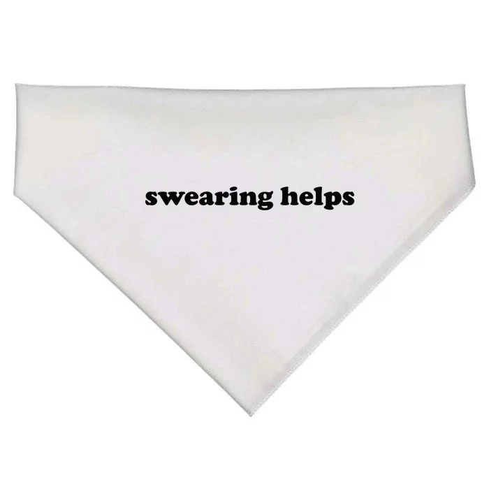 Swearing Helps Funny Curse Word Sarcastic USA-Made Doggie Bandana