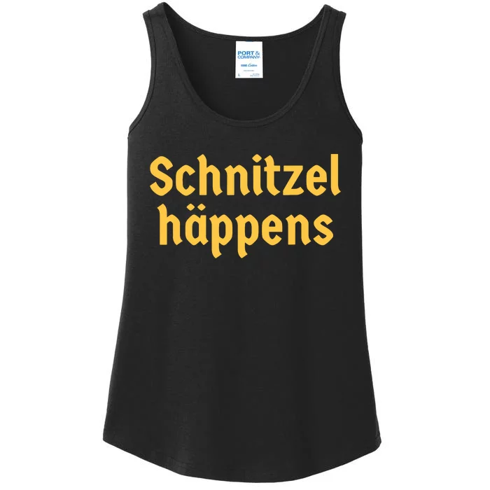 Schnitzel Happens Funny German Beer Oktoberfest Ladies Essential Tank