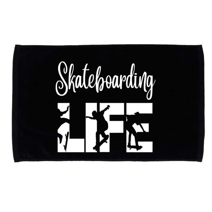 Skaters Having Fun Pro Skateboarding Life Gift For Teen Gift Microfiber Hand Towel