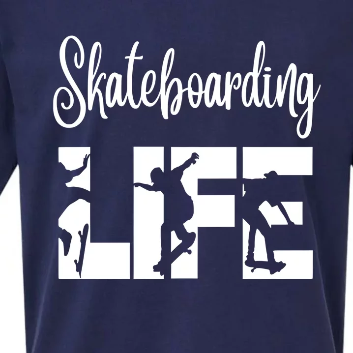 Skaters Having Fun Pro Skateboarding Life Gift For Teen Gift Sueded Cloud Jersey T-Shirt