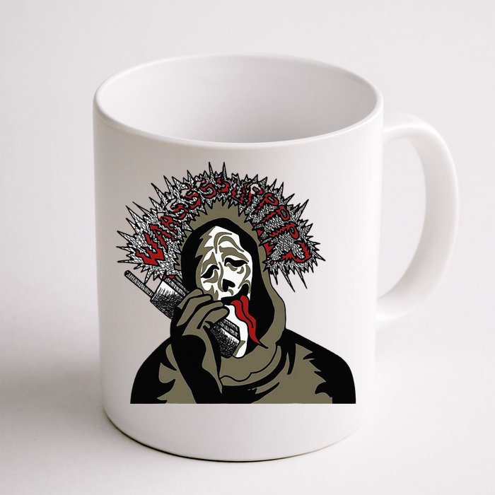 Scary Halloween Funny Ghost Face Front & Back Coffee Mug