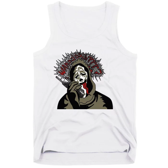 Scary Halloween Funny Ghost Face Tank Top