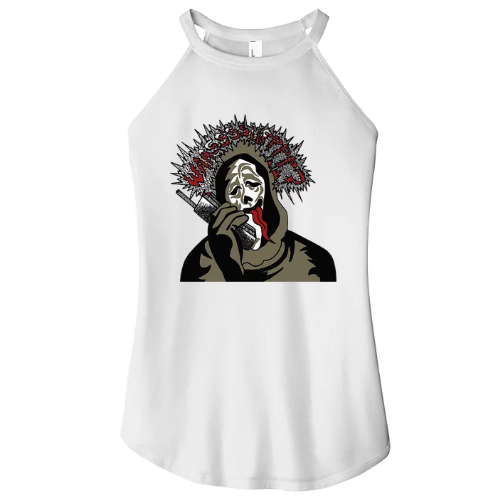 Scary Halloween Funny Ghost Face Women’s Perfect Tri Rocker Tank