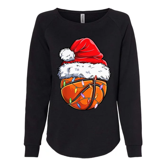 Santa Hat for Basketball Fans Hilarious Christmas Gift Womens California Wash Sweatshirt