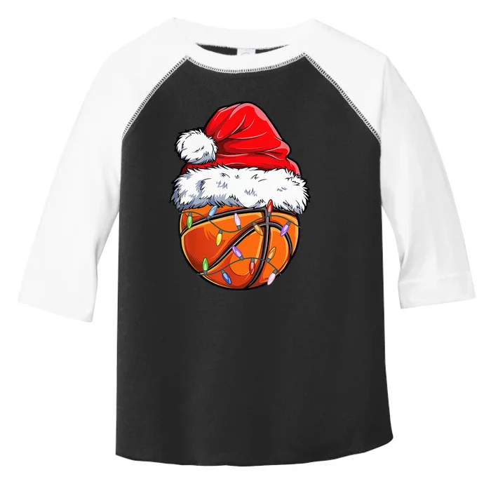 Santa Hat for Basketball Fans Hilarious Christmas Gift Toddler Fine Jersey T-Shirt