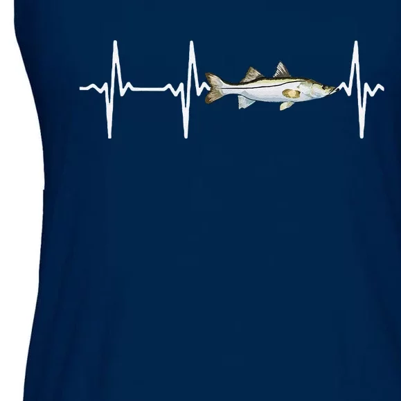 Snook Heartbeat For Saltwater Fish Fishing Lovers Ladies Essential Flowy Tank