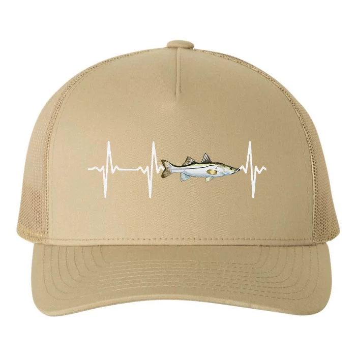 Snook Heartbeat For Saltwater Fish Fishing Lovers Yupoong Adult 5-Panel Trucker Hat