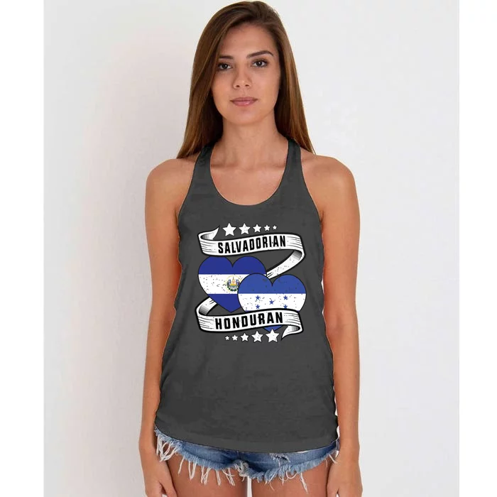 Salvadorian Honduran Flag Honduras Y El Salvador Sweatshirt Women's Knotted Racerback Tank