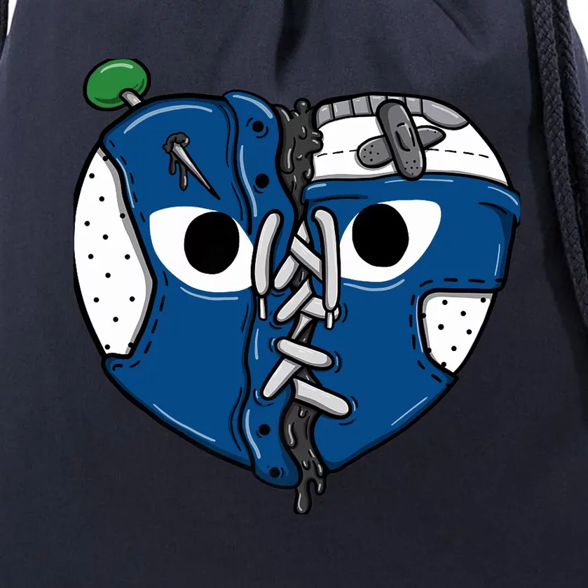 Shoes Heart French Blue 13s Matching Premium Drawstring Bag