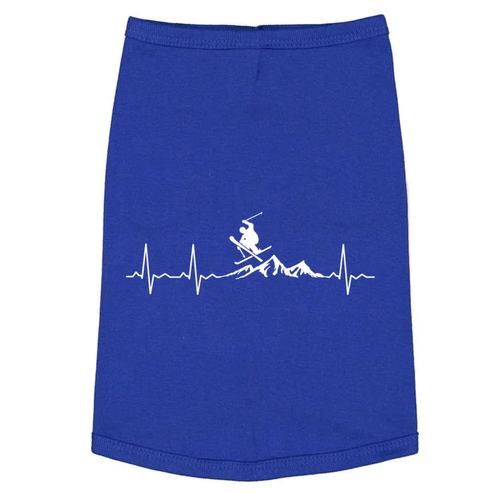 Skiing Heartbeat Funny Gift For Ski Lovers Gift Doggie Tank