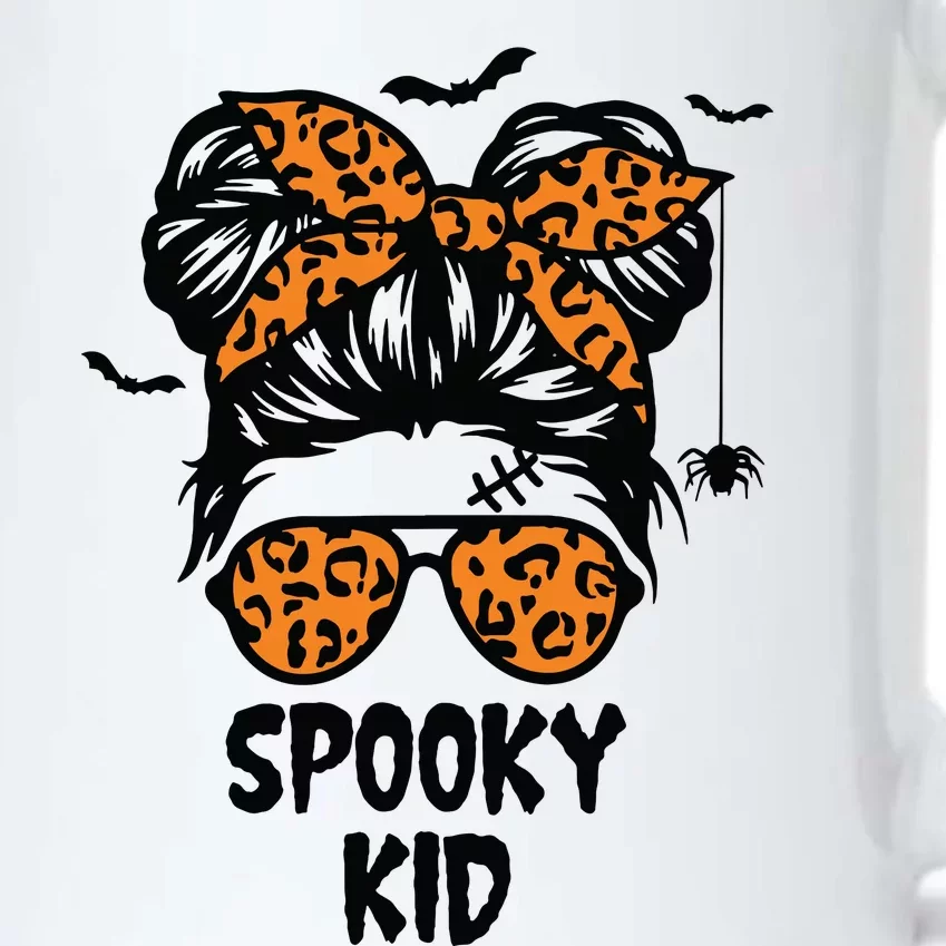 Spooky Halloween For Girl Messy Bun Leopard Black Color Changing Mug