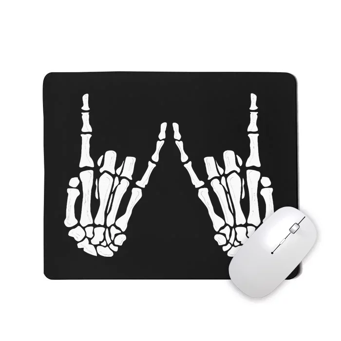 Skeleton Hand Gestures Rock Skeleton Hands Halloween Mousepad