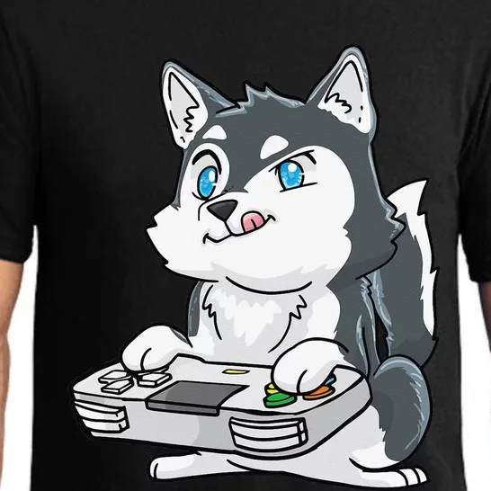 Siberian Husky Gaming Kawaii Gift for Gamers and Dog Lovers Pajama Set