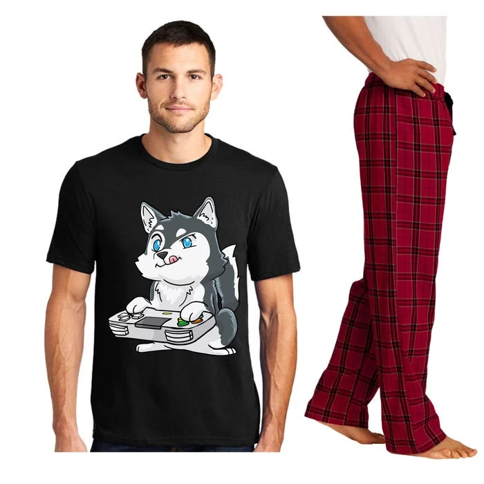 Siberian Husky Gaming Kawaii Gift for Gamers and Dog Lovers Pajama Set