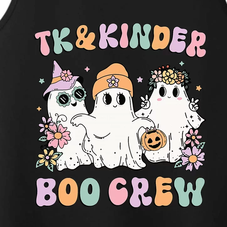 Spooky Halloween Ghosts for TK Teachers Groovy Floral Design Performance Tank