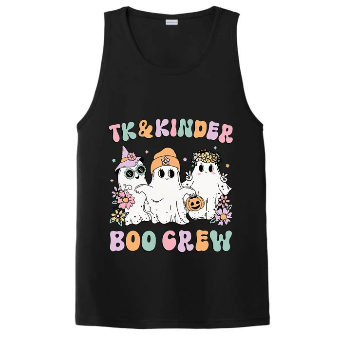 Spooky Halloween Ghosts for TK Teachers Groovy Floral Design Performance Tank