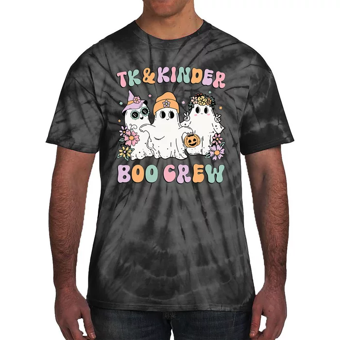 Spooky Halloween Ghosts for TK Teachers Groovy Floral Design Tie-Dye T-Shirt