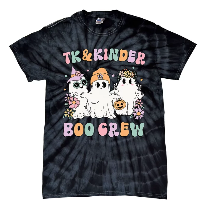 Spooky Halloween Ghosts for TK Teachers Groovy Floral Design Tie-Dye T-Shirt