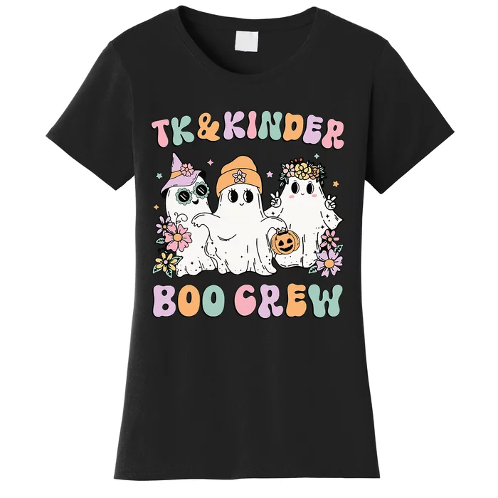 Spooky Halloween Ghosts for TK Teachers Groovy Floral Design Women's T-Shirt