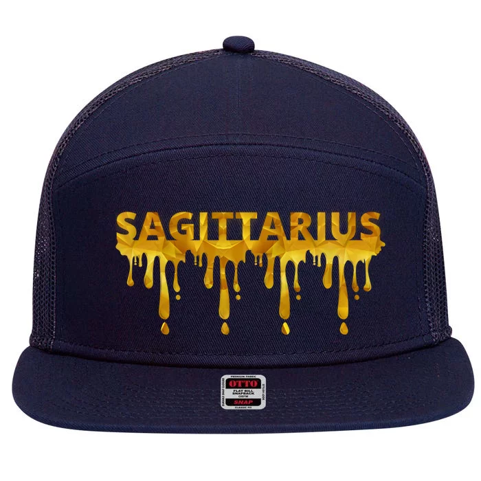 Sagittarius Horoscope Geometric Zodiac Birthday Astrology Cool Gift 7 Panel Mesh Trucker Snapback Hat