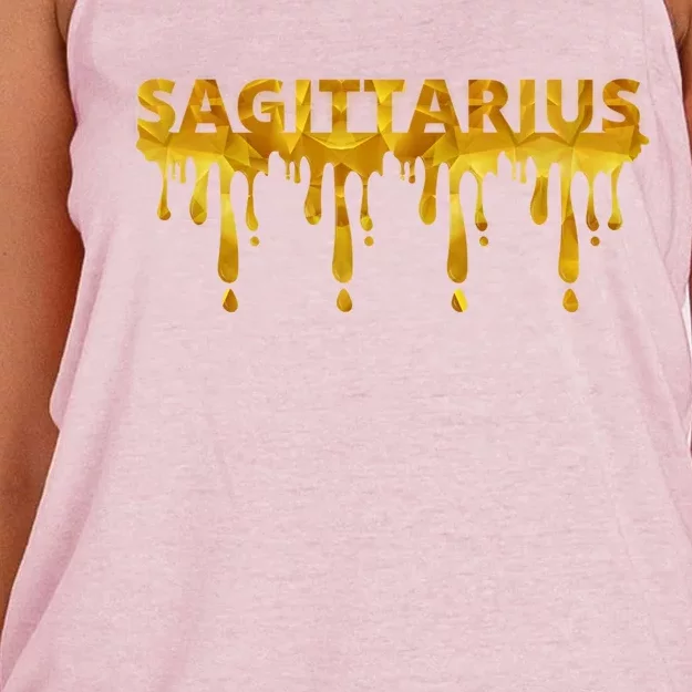 Sagittarius Horoscope Geometric Zodiac Birthday Astrology Cool Gift Women's Knotted Racerback Tank