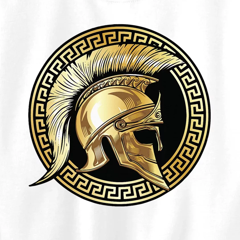 Spartan Helmet Gold Gladiator Sparta Greek Gym Workout Kids Sweatshirt