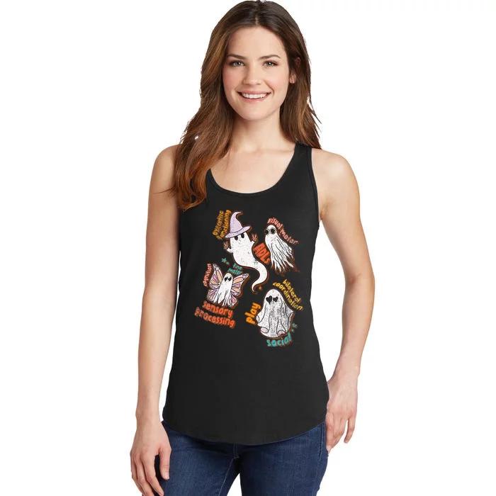 Spooky Halloween Ghost Friends OT Scope Occupational Therapy Ladies Essential Tank