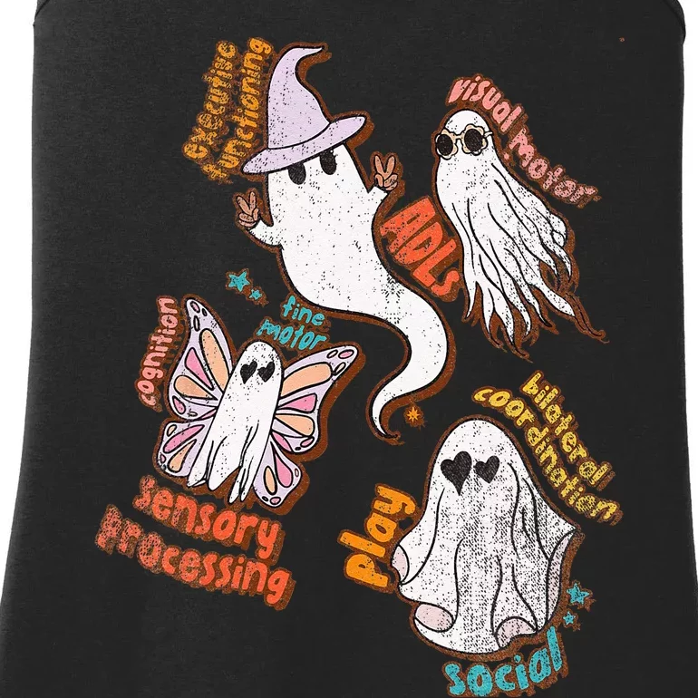 Spooky Halloween Ghost Friends OT Scope Occupational Therapy Ladies Essential Tank