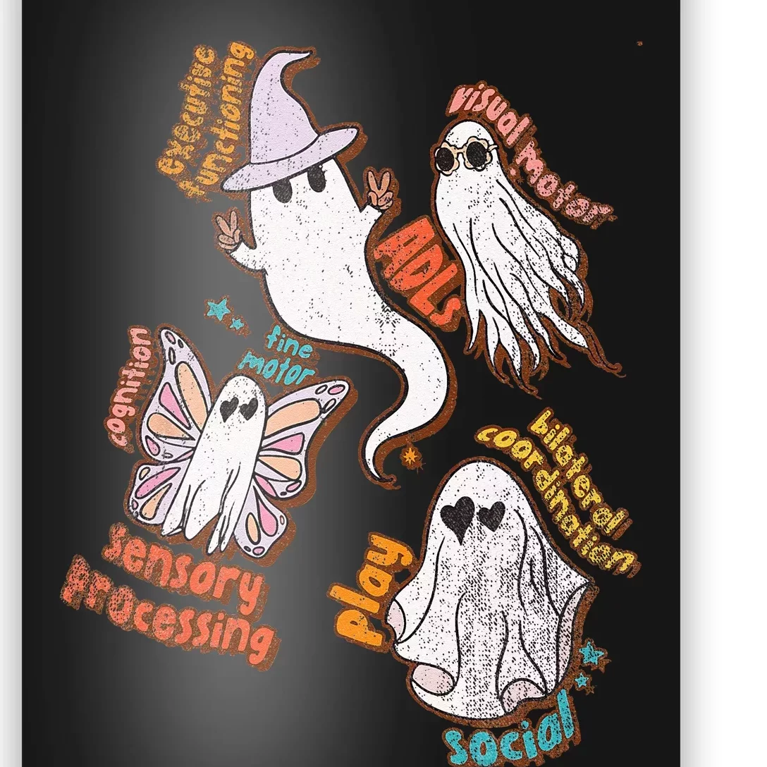 Spooky Halloween Ghost Friends OT Scope Occupational Therapy Poster