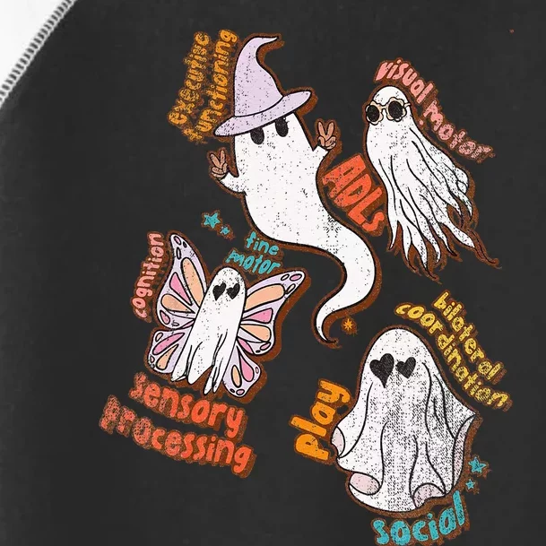 Spooky Halloween Ghost Friends OT Scope Occupational Therapy Toddler Fine Jersey T-Shirt