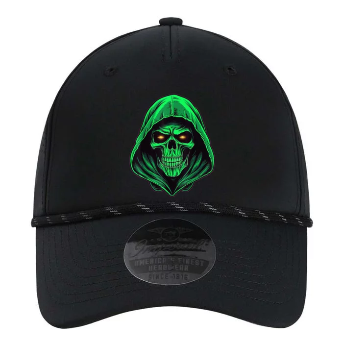 Scary Hooded Green Skull Head Creepy Halloween Costume Performance The Dyno Cap