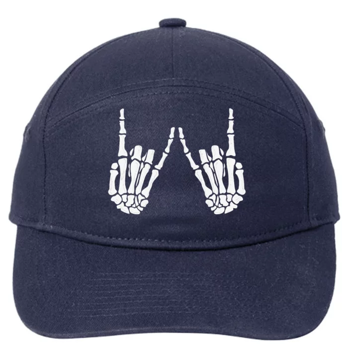 Skeleton Hand Gestures Rock Skeleton Hands Halloween 7-Panel Snapback Hat