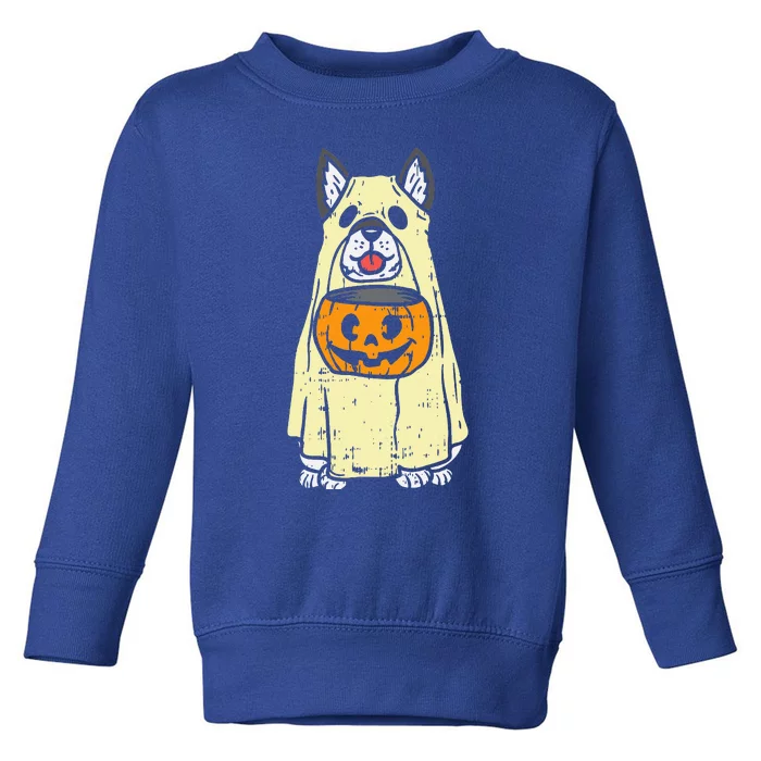 Siberian Husky Ghost Funny Halloween Costume Dog Owner Lover Toddler Sweatshirt