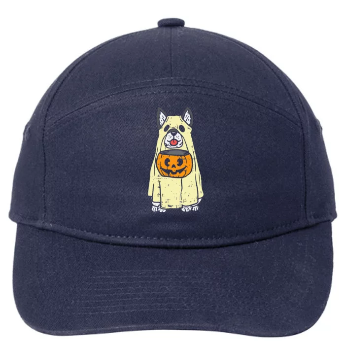 Siberian Husky Ghost Funny Halloween Costume Dog Owner Lover 7-Panel Snapback Hat