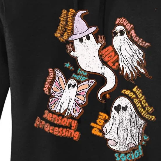 Spooky Halloween Ghost Friends OT Scope Occupational Therapy Women's Pullover Hoodie