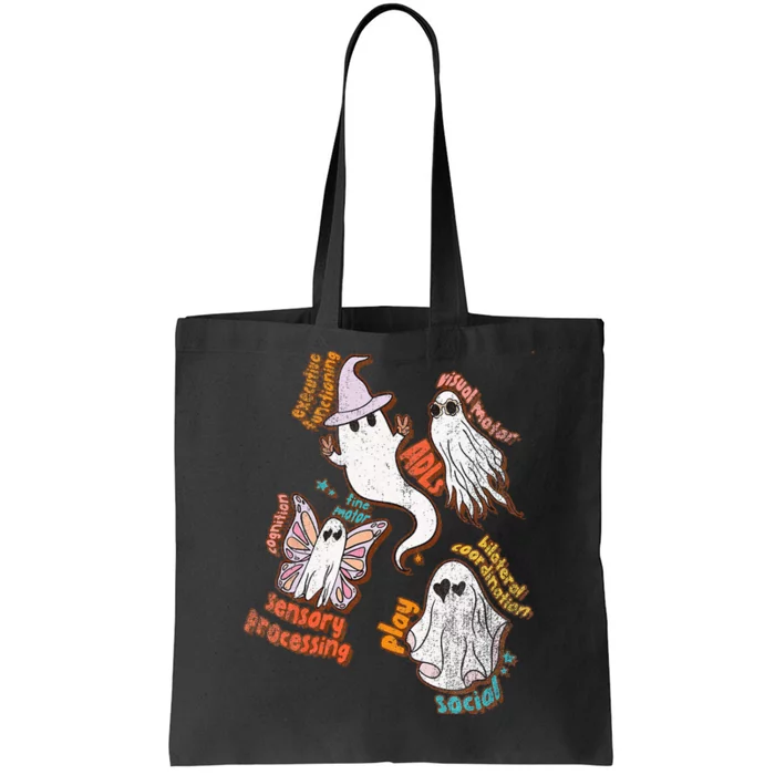 Spooky Halloween Ghost Friends OT Scope Occupational Therapy Tote Bag