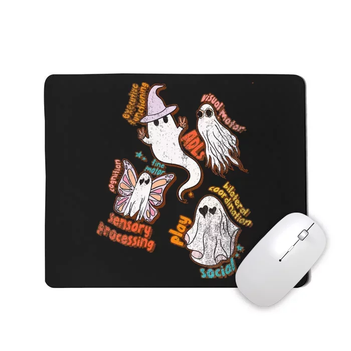 Spooky Halloween Ghost Friends OT Scope Occupational Therapy Mousepad