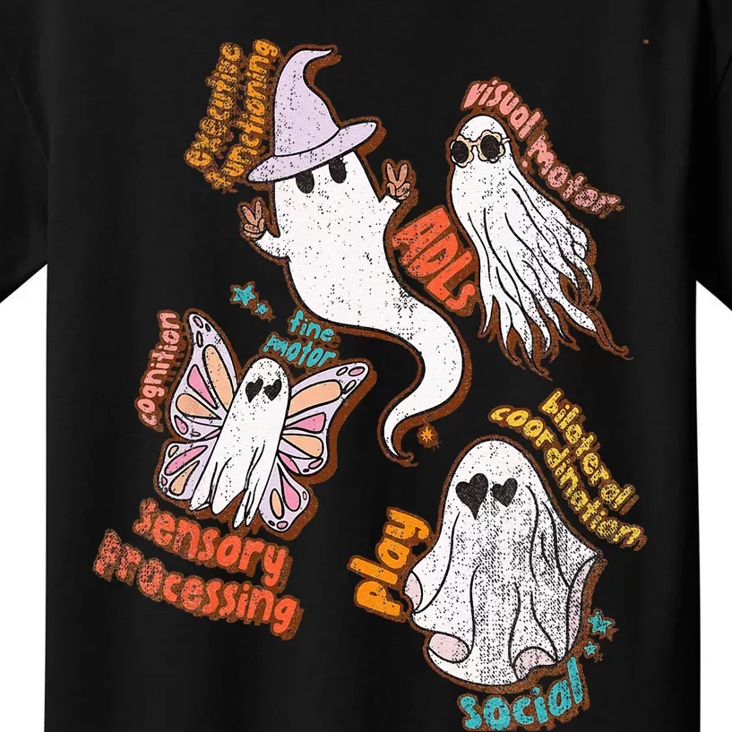 Spooky Halloween Ghost Friends OT Scope Occupational Therapy Kids T-Shirt